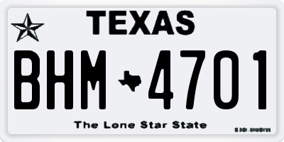 TX license plate BHM4701