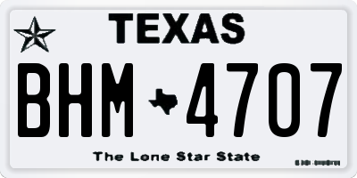 TX license plate BHM4707