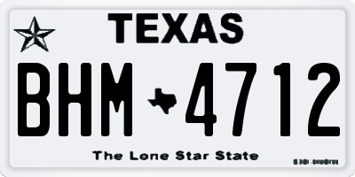 TX license plate BHM4712