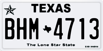 TX license plate BHM4713