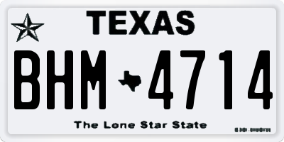 TX license plate BHM4714