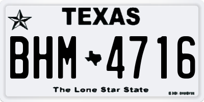 TX license plate BHM4716