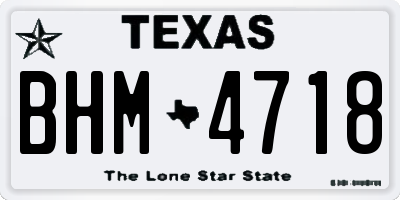 TX license plate BHM4718