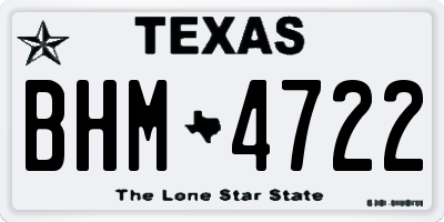 TX license plate BHM4722