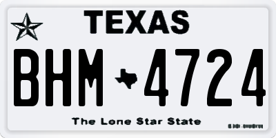 TX license plate BHM4724