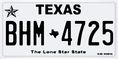 TX license plate BHM4725