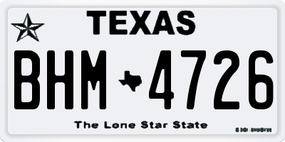 TX license plate BHM4726