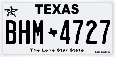 TX license plate BHM4727