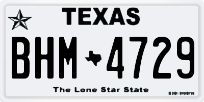 TX license plate BHM4729