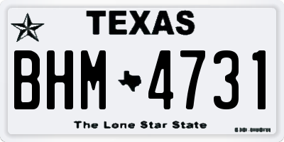 TX license plate BHM4731