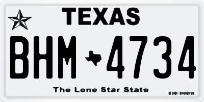 TX license plate BHM4734