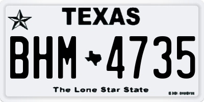 TX license plate BHM4735