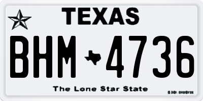 TX license plate BHM4736
