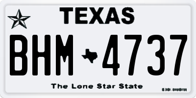 TX license plate BHM4737