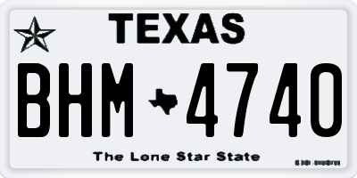 TX license plate BHM4740