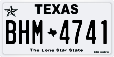 TX license plate BHM4741