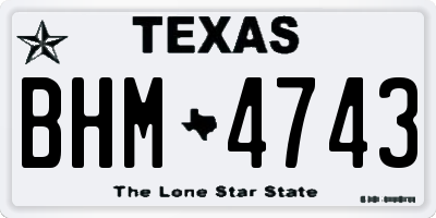 TX license plate BHM4743