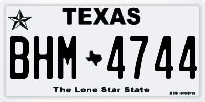 TX license plate BHM4744