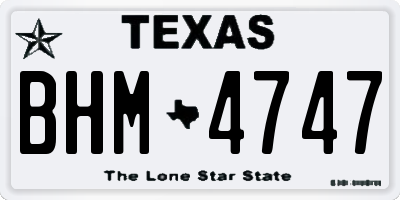 TX license plate BHM4747