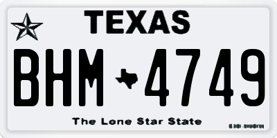 TX license plate BHM4749