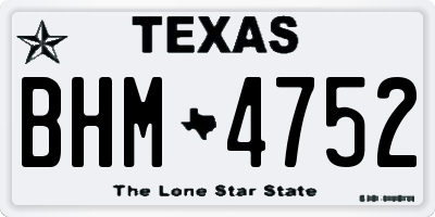 TX license plate BHM4752
