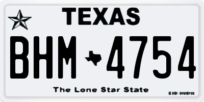 TX license plate BHM4754