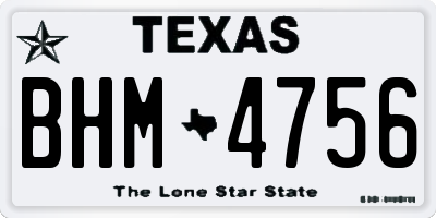 TX license plate BHM4756