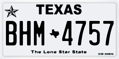 TX license plate BHM4757