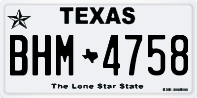 TX license plate BHM4758