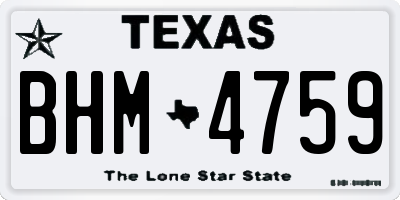 TX license plate BHM4759