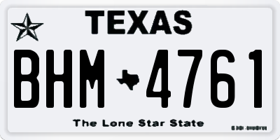 TX license plate BHM4761