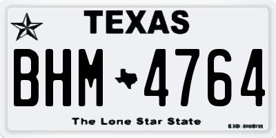 TX license plate BHM4764