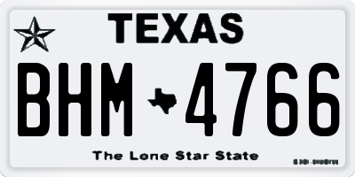TX license plate BHM4766
