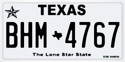 TX license plate BHM4767