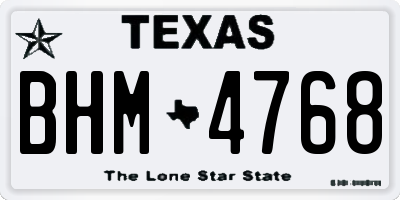 TX license plate BHM4768