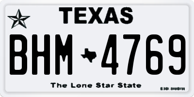 TX license plate BHM4769
