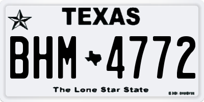TX license plate BHM4772
