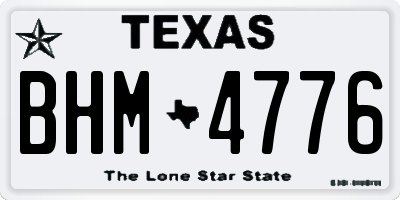 TX license plate BHM4776
