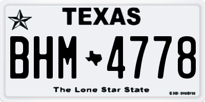TX license plate BHM4778