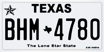 TX license plate BHM4780