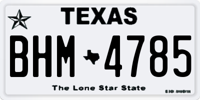 TX license plate BHM4785