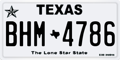 TX license plate BHM4786