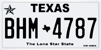 TX license plate BHM4787