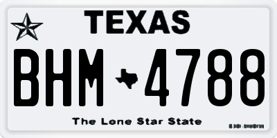 TX license plate BHM4788