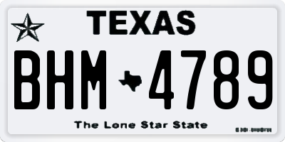 TX license plate BHM4789