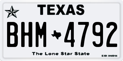 TX license plate BHM4792