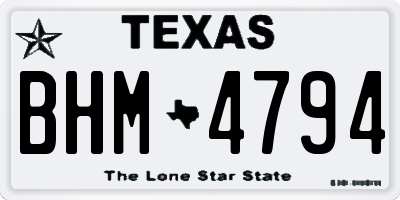 TX license plate BHM4794