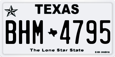 TX license plate BHM4795