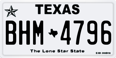 TX license plate BHM4796