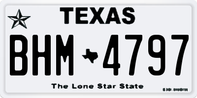 TX license plate BHM4797